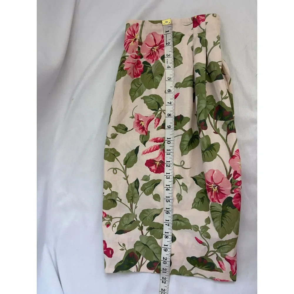 J Crew Floral 100% Cotton Flowers Skirt Mini Size 4 Spring Summer Feminine Wrap